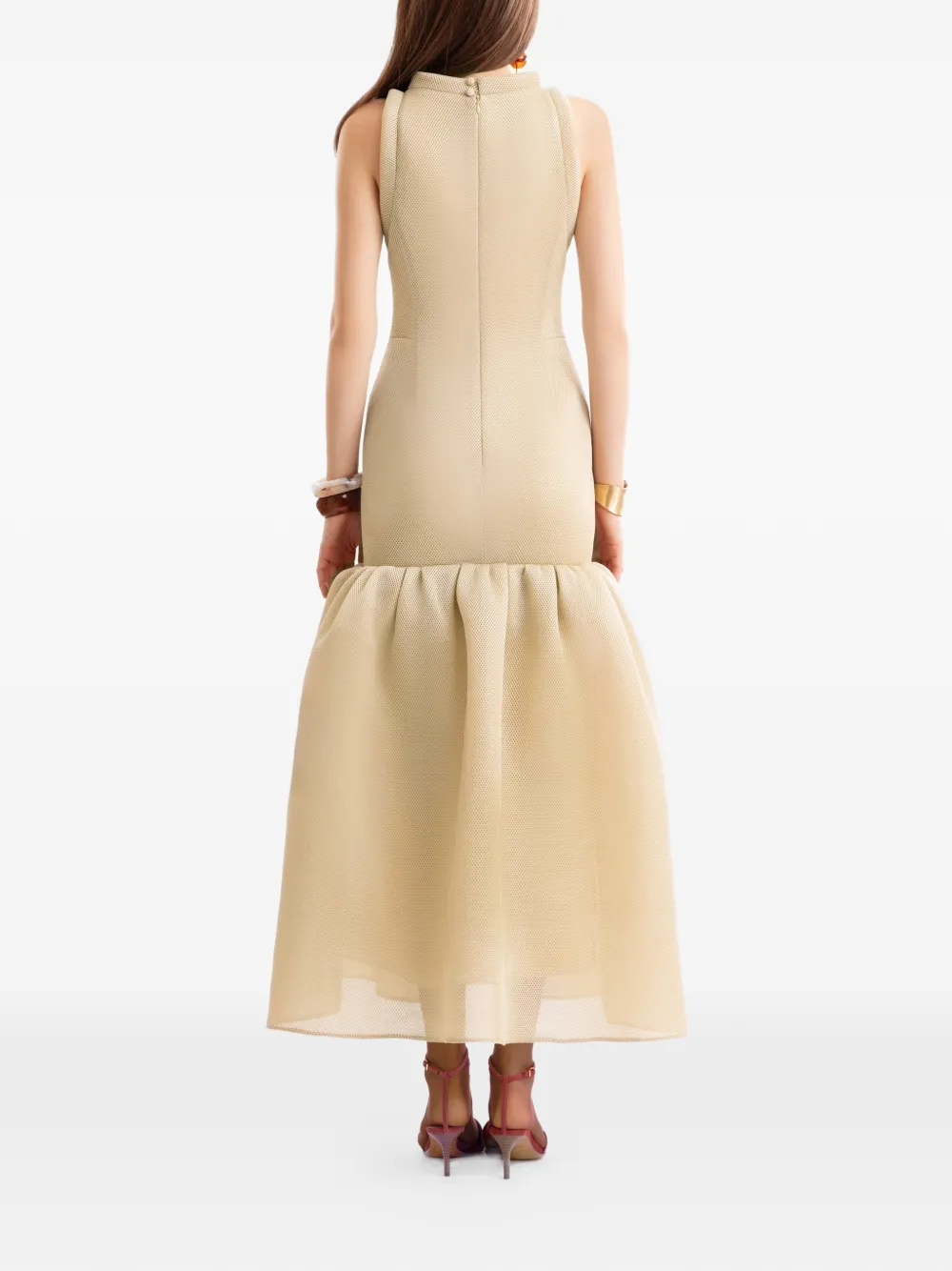 Gemy Maalouf Mouwloze midi-jurk - Beige