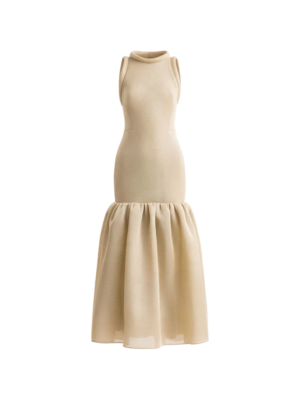 Gemy Maalouf Mouwloze midi-jurk Beige
