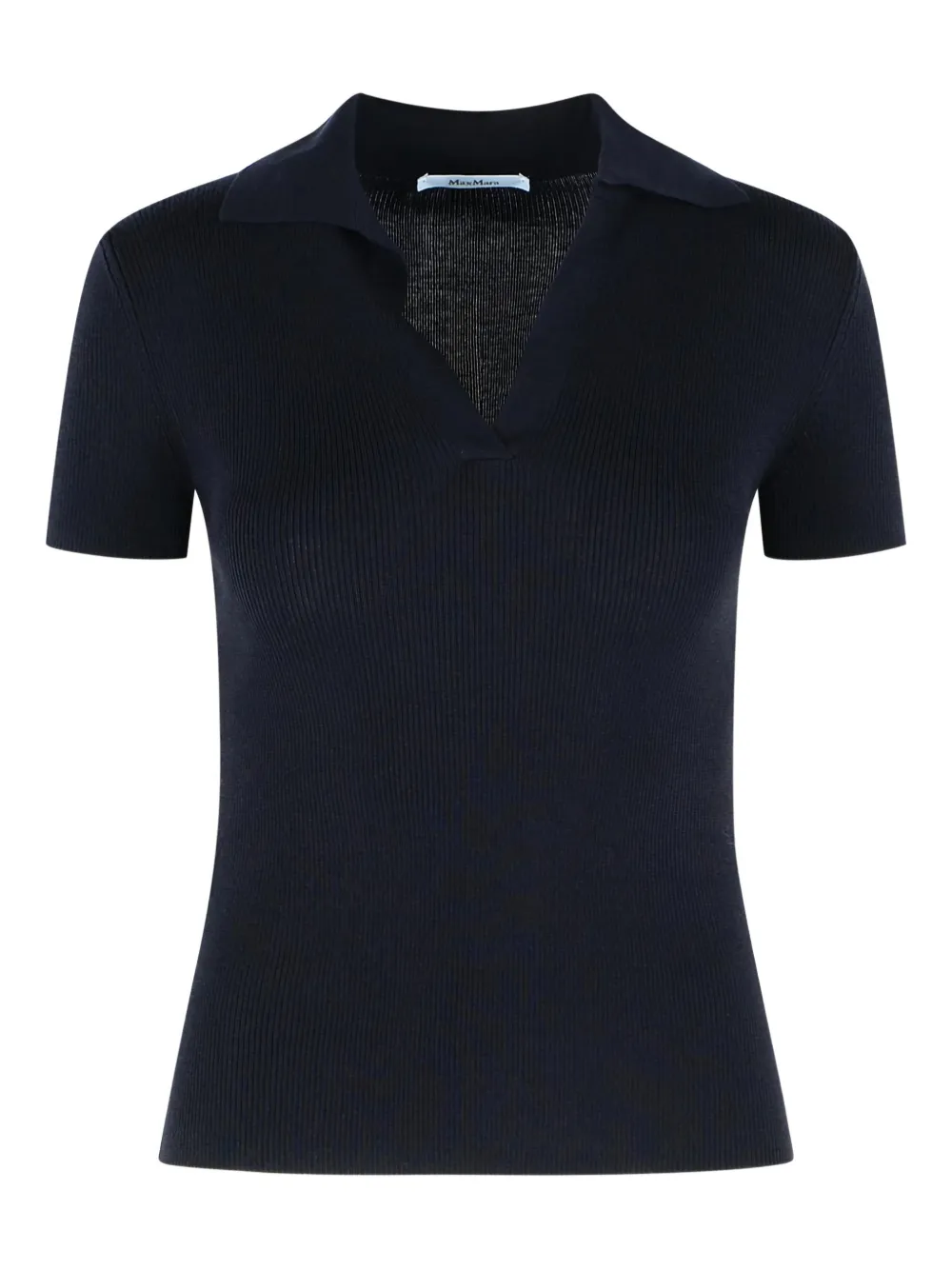 Max Mara Albero ribbed polo top - Blu