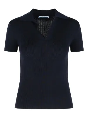 Jil Sander high-neck short-sleeves Top | Blue | FARFETCH