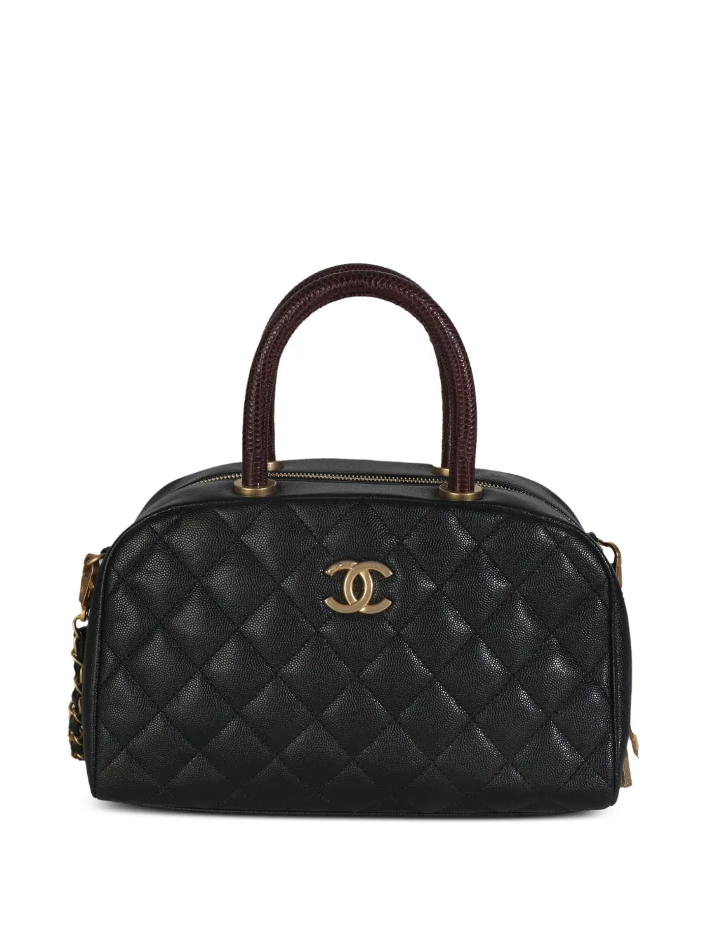 CHANEL Pre-Owned 2017-2018 gesteppte Bowlingtasche mit Henkel - Schwarz