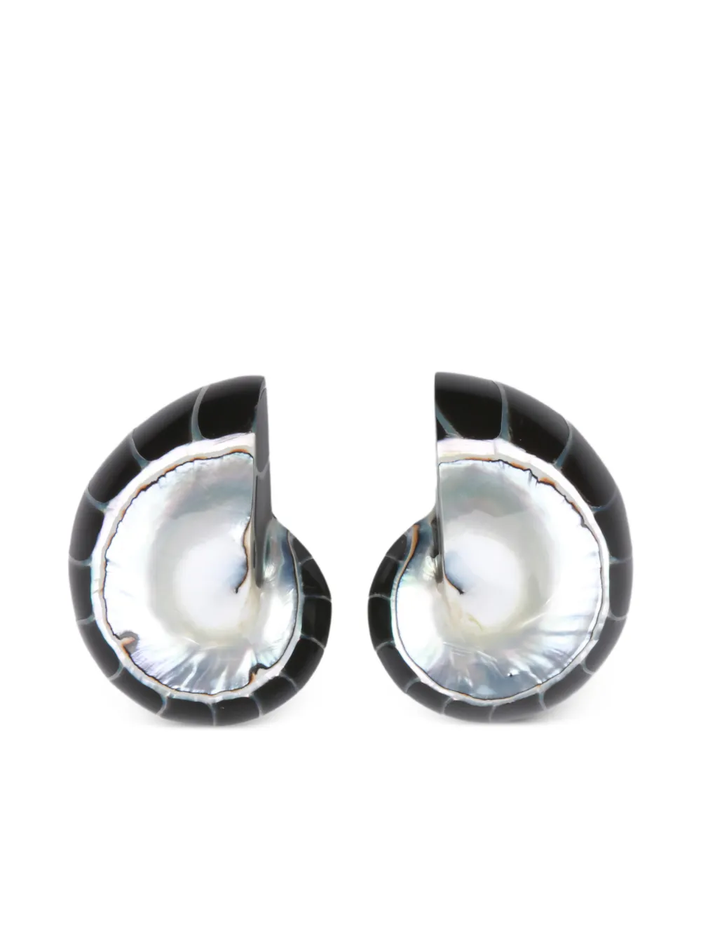 JULIETTA Nautilus shell earrings - Nero