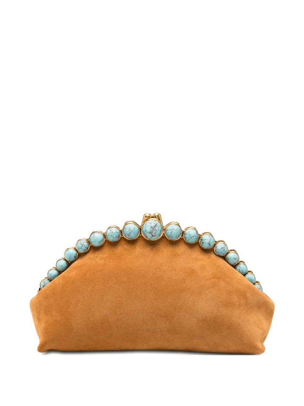 Cult Gaia Una stone-embellished suede clutch bag - Toni neutri