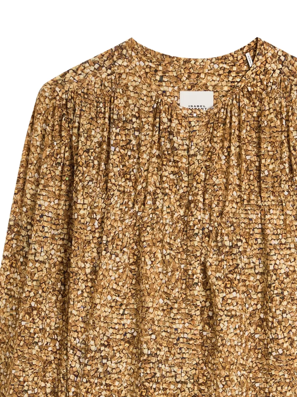 ISABEL MARANT Sally blouse met print en lange mouwen - Bruin