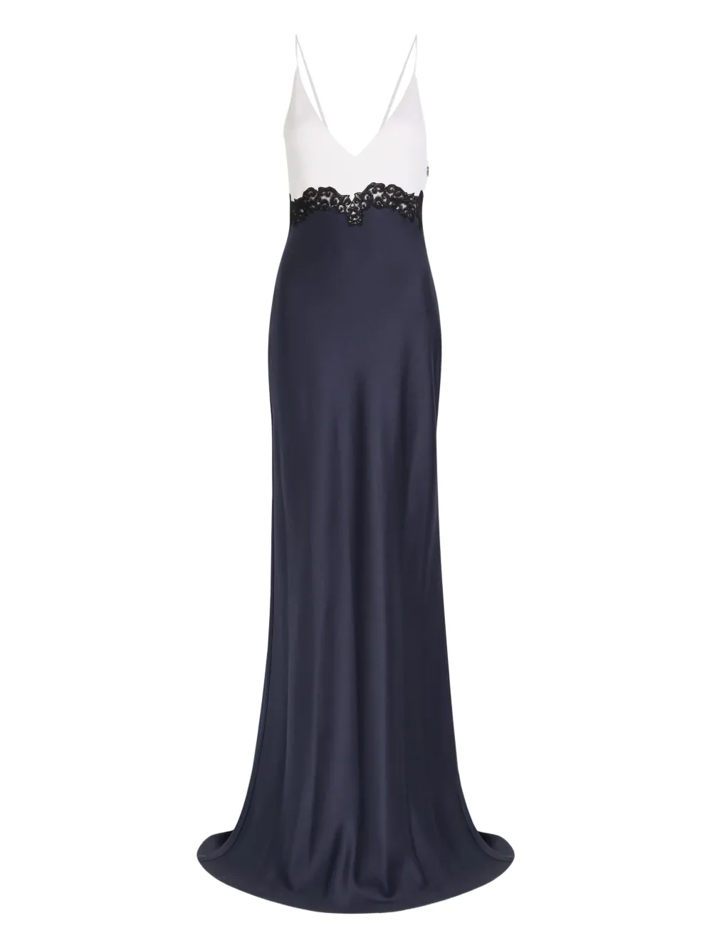 Gabriela Hearst Abito con inserti in pizzo - Blu