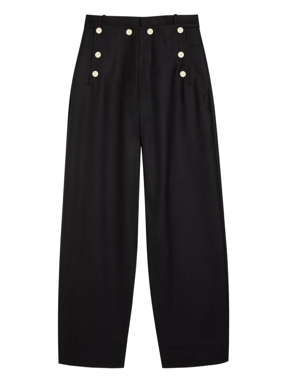 S.s. Daley Button-detail Trousers In Black