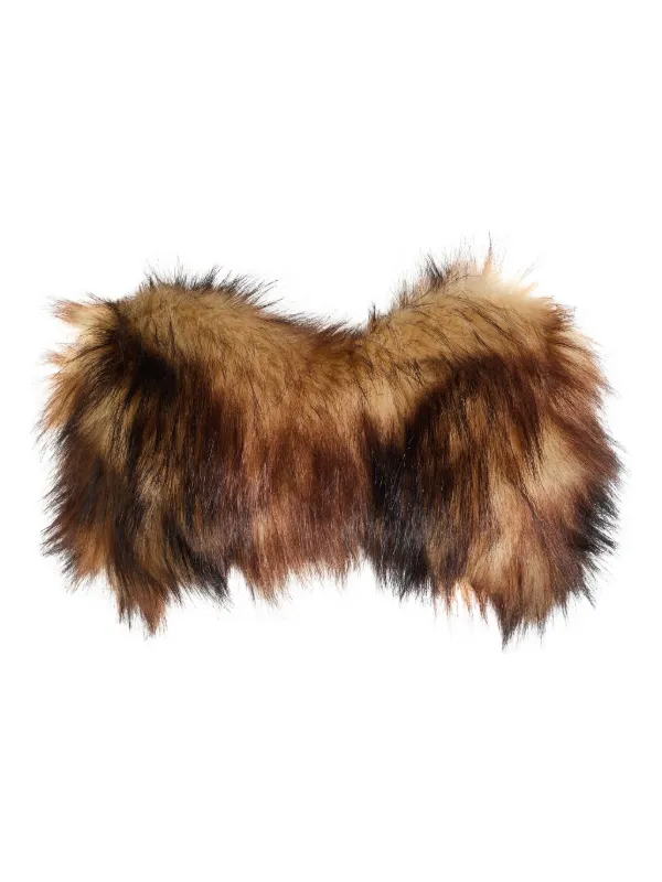 Simone Rocha Strapless Faux-fur Top in Brown