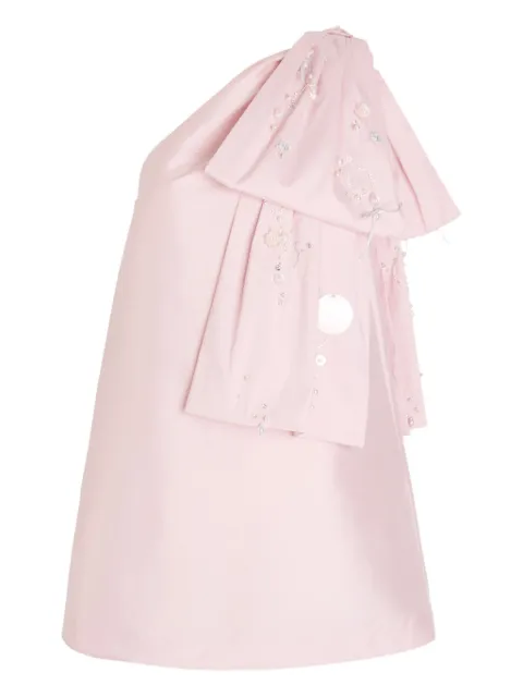 Bernadette one-shoulder bow-embellished dress