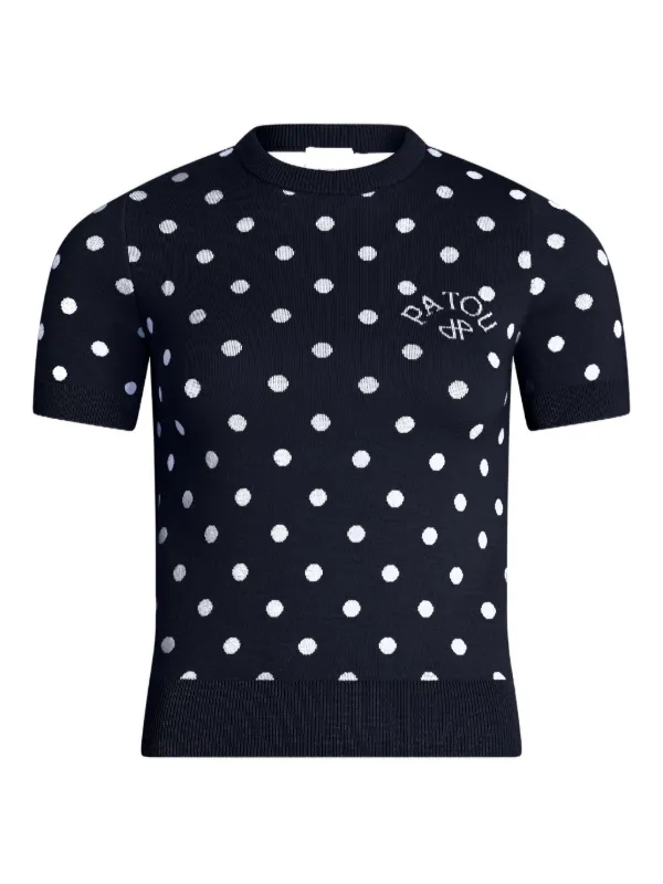 PATOU ニットTシャツ Patou ポルカドット ニットTシャツ | ブラック | FARFETCH JP