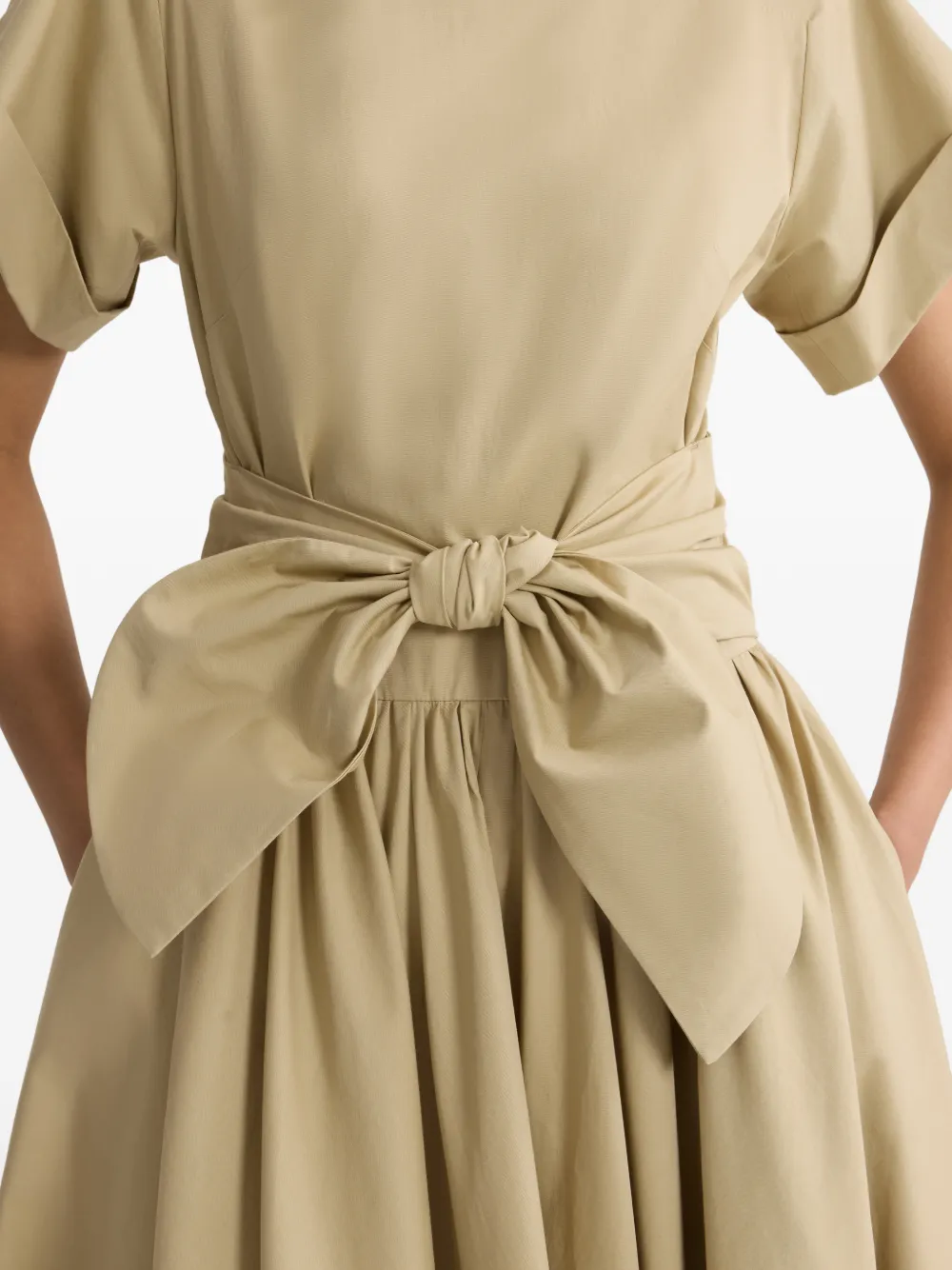 Patou Geknoopte midi-jurk Beige