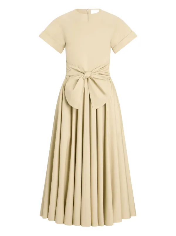 Patou Knot Midi Dress in Neutrals