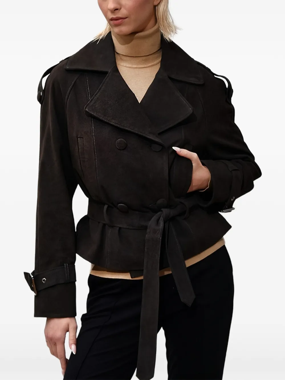 Poche Paris belted jacket - Braun