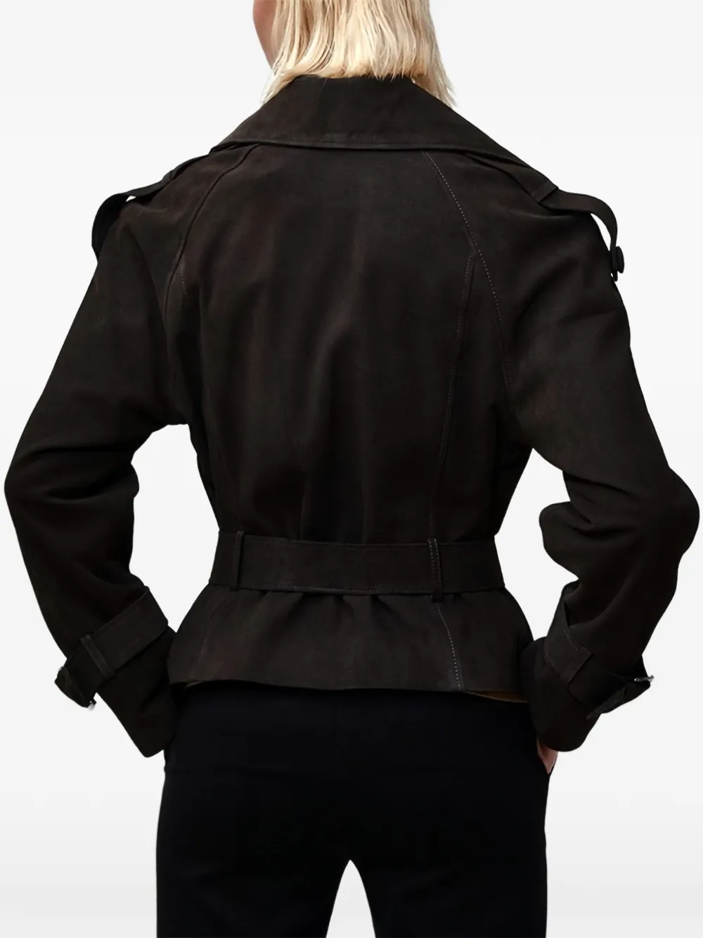  Poche Paris Belted Jacket - Brown 