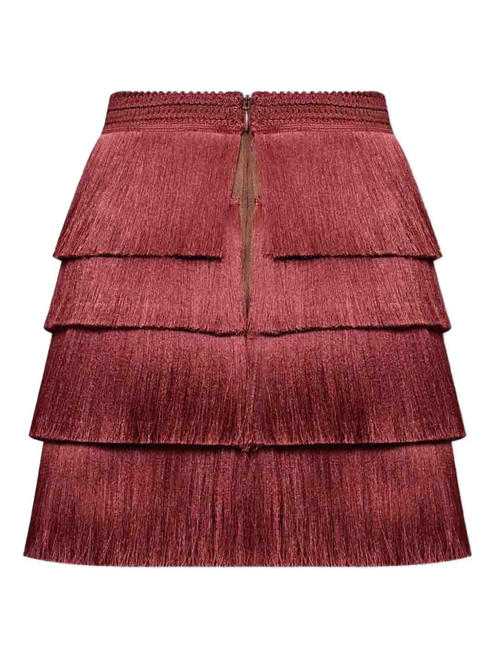 PatBO x Camila Coelho Amber fringed mini skirt - Bruin