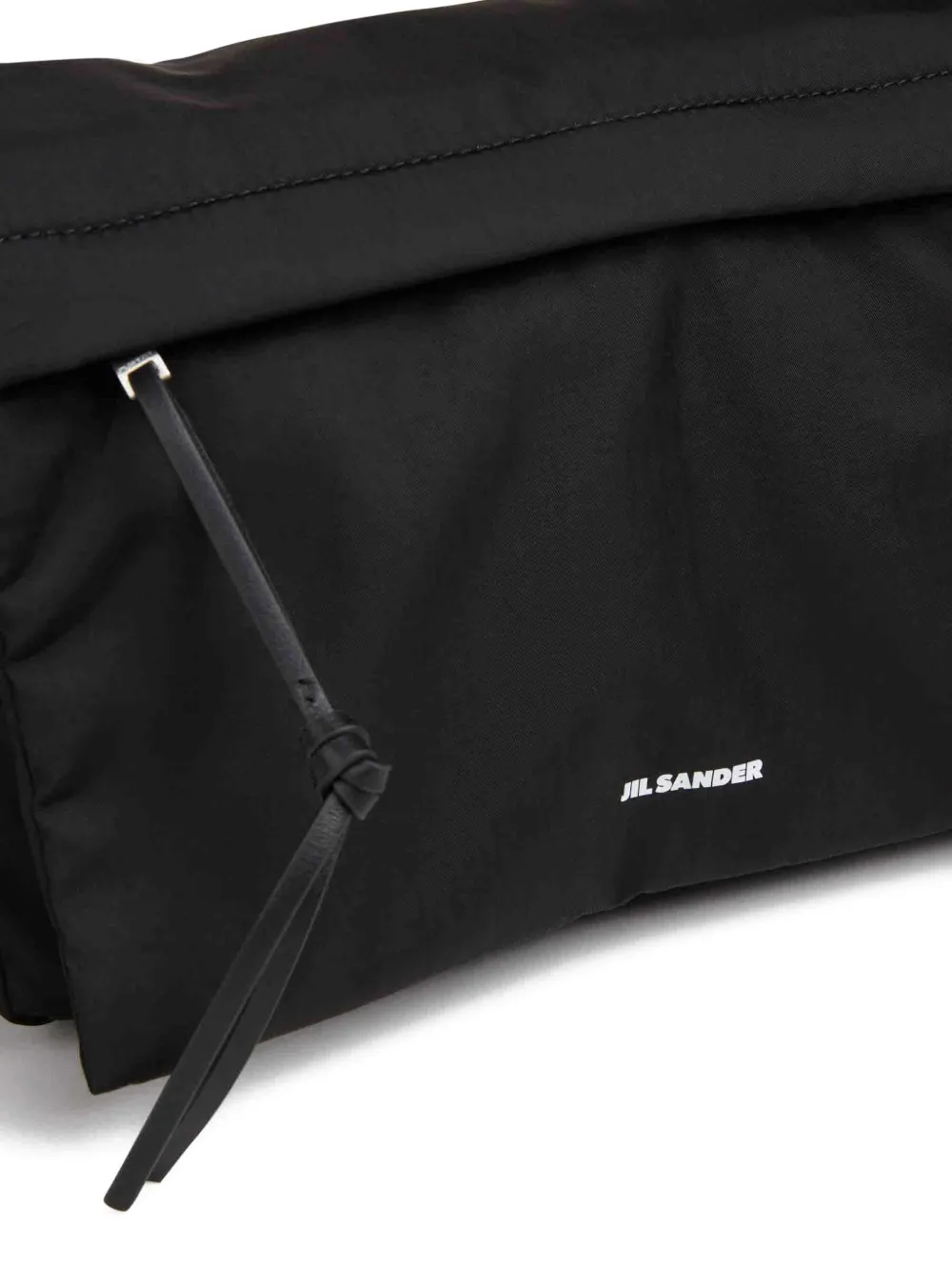 Jil Sander Verstelbare leren messengertas met reliëf Zwart