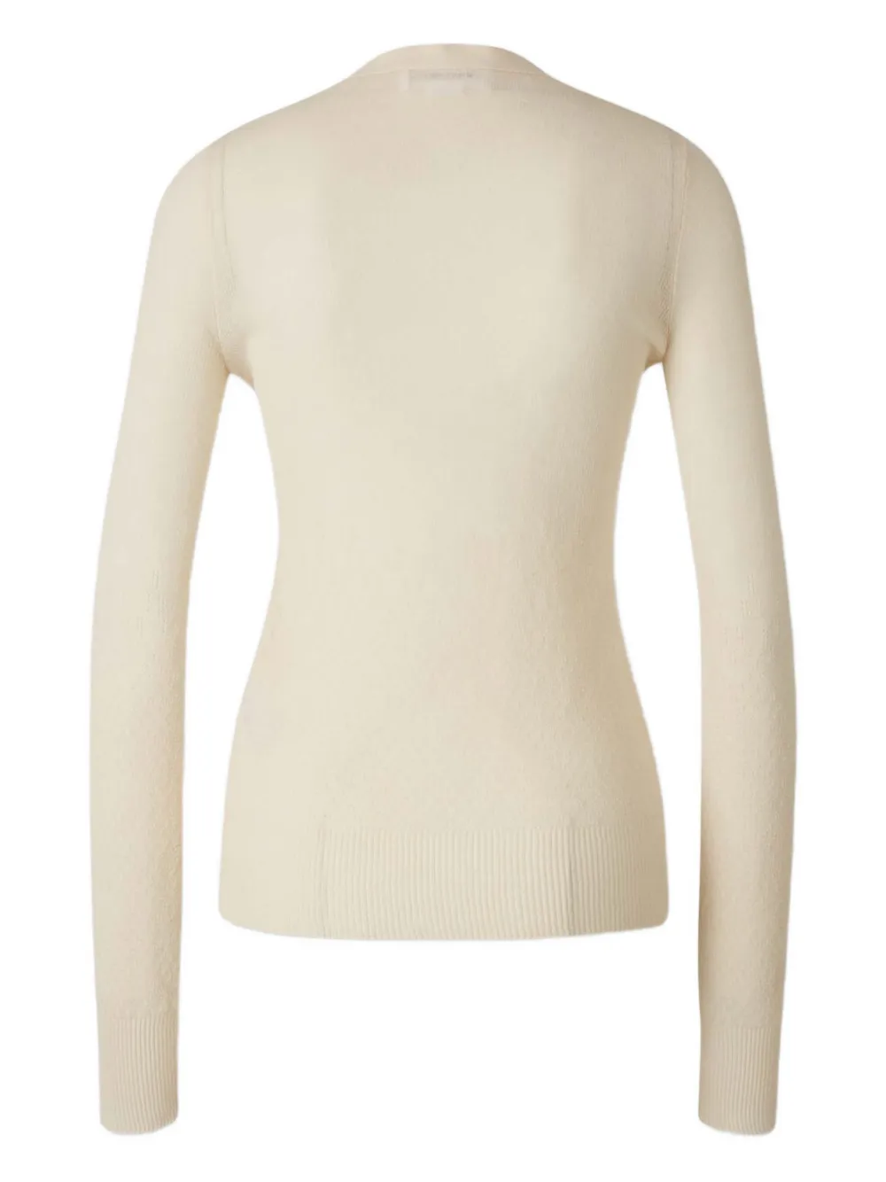  Victoria Beckham Ribbed-trims V-neck Cardigan - Neutrals 