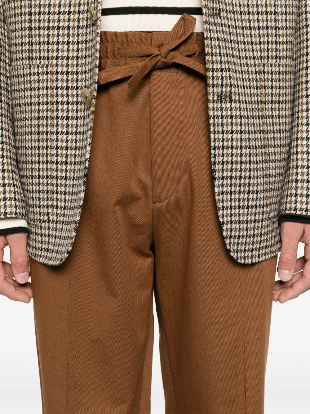 Valentino Garavani Broek met trekkoord en vlakken Bruin