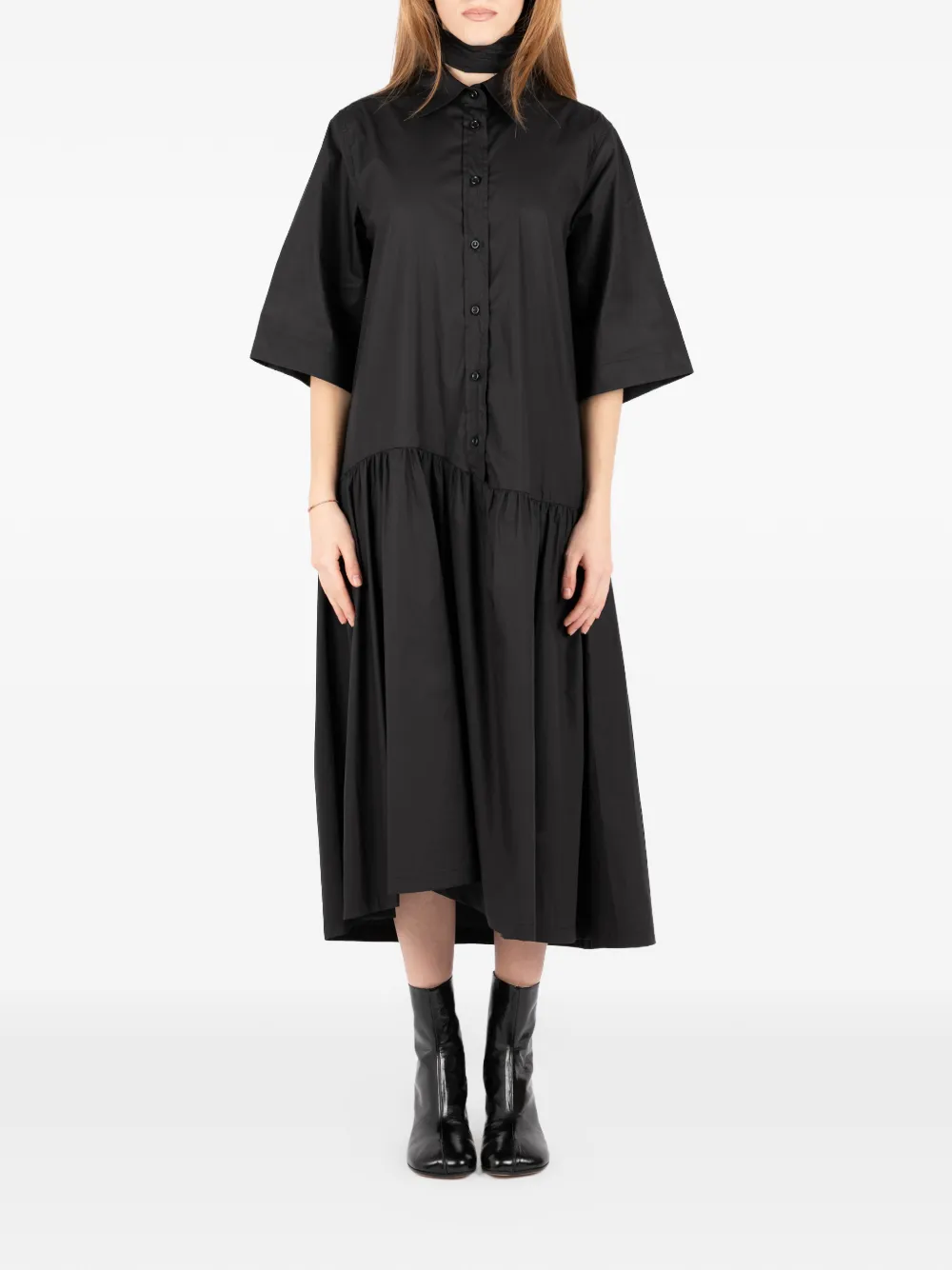 Société Anonyme ruffled midi dress - Nero
