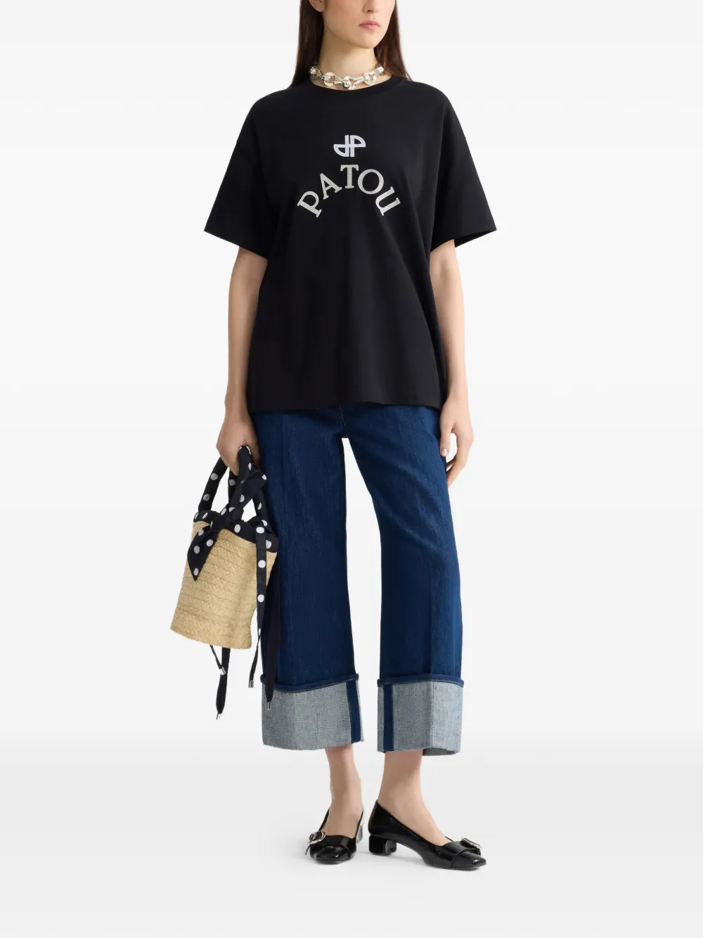 Patou T-shirt met logo Zwart