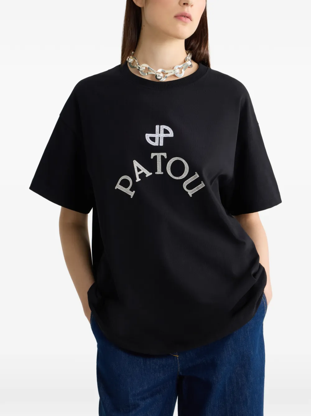 Patou T-shirt met logo Zwart