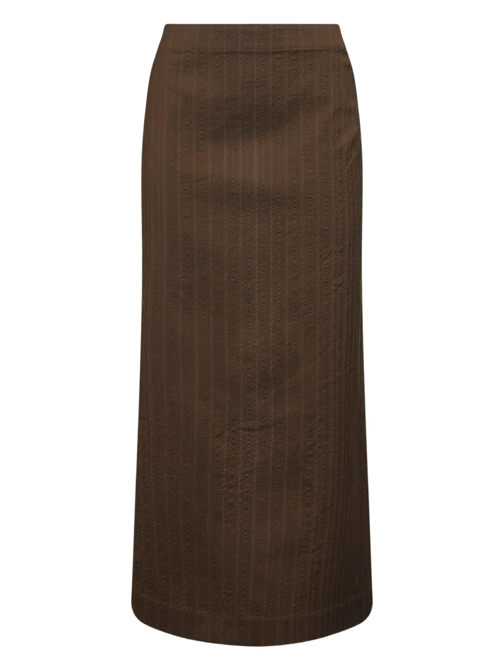 Uma Wang pinstripe button skirt - Marrone