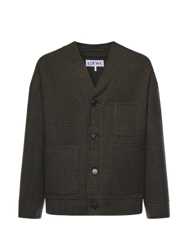 Loewe Cardigan in Wool and Silk in Brown