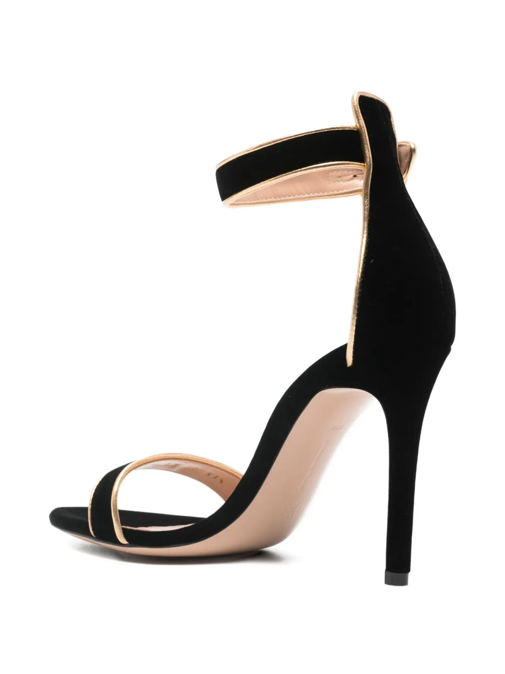 Gianvito Rossi Fluwelen sandalen met enkelbandje Zwart