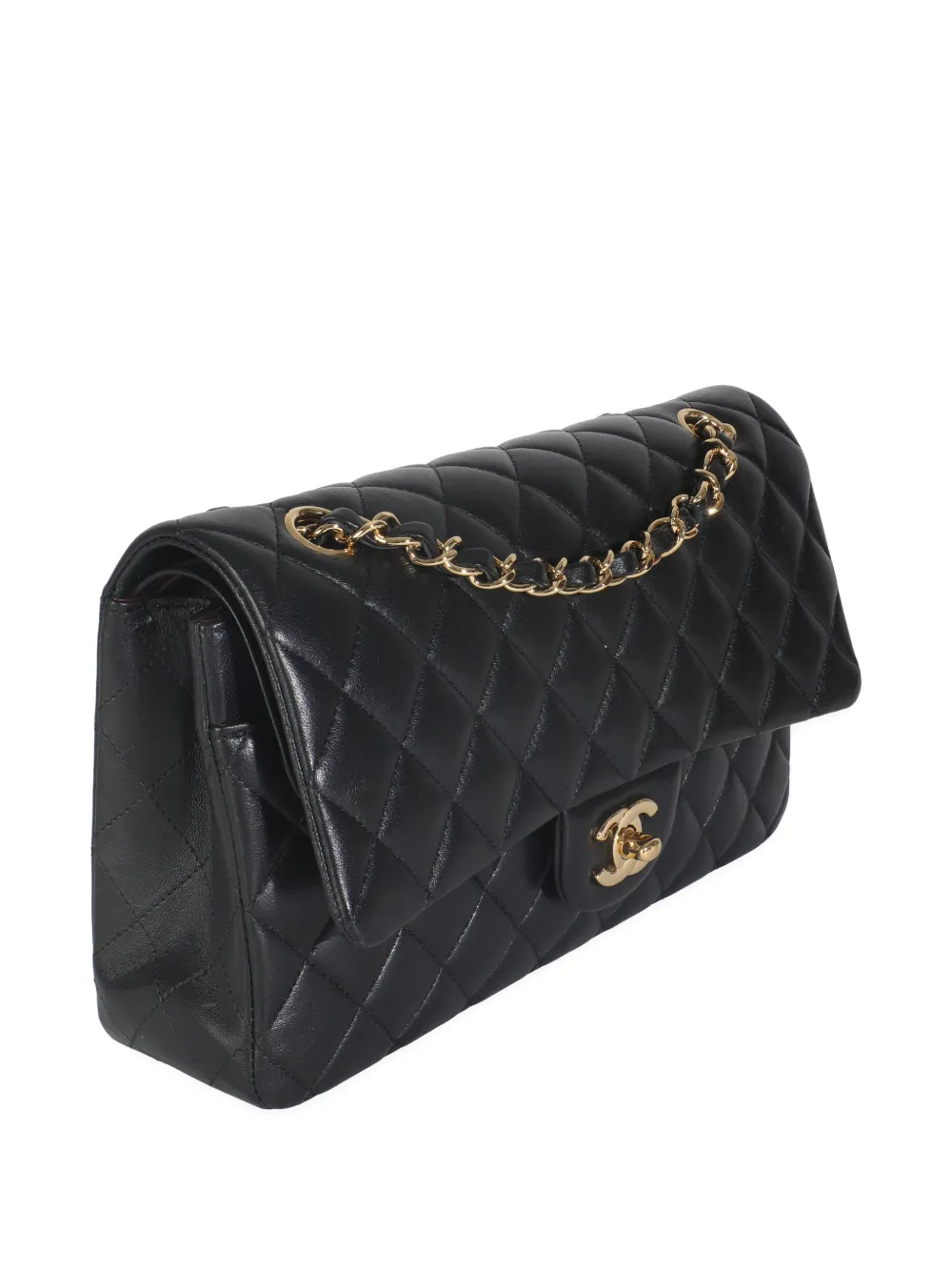  Chanel Pre-owned 2018-2019 Medium Classic Double Flap Quilted Shoulder Bag - Black 