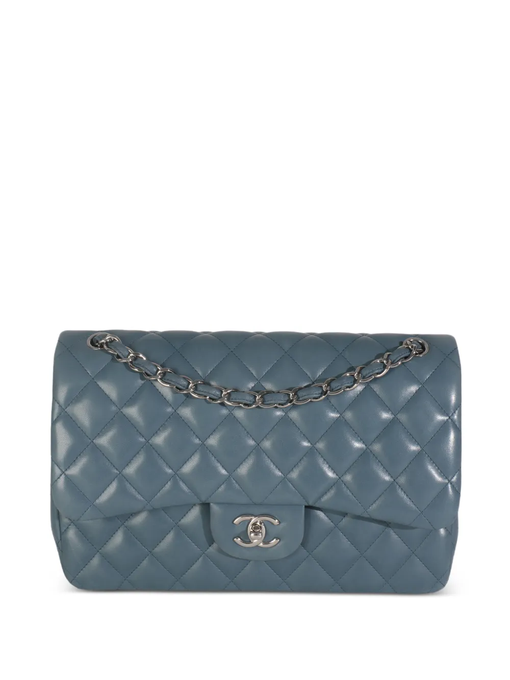 CHANEL Pre-Owned 2012-2013 Jumbo Classic Double Flap quilted shoulder bag - Blue