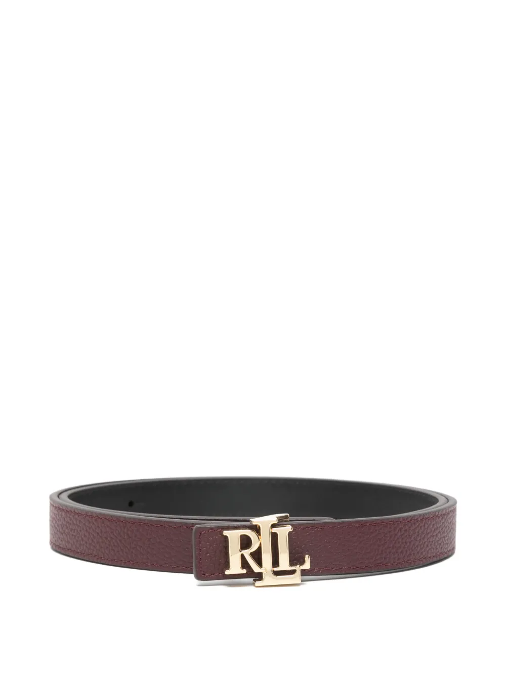 Lauren Ralph Lauren logo-plaque leather belt - Rot