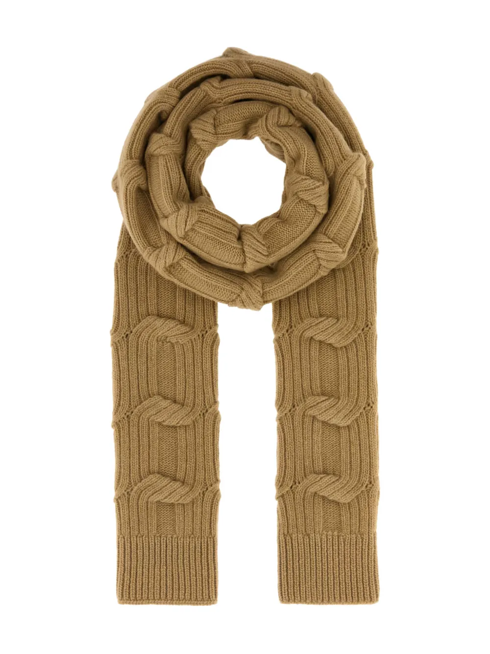 Stella McCartney Falabella cable-knit scarf - Marrone