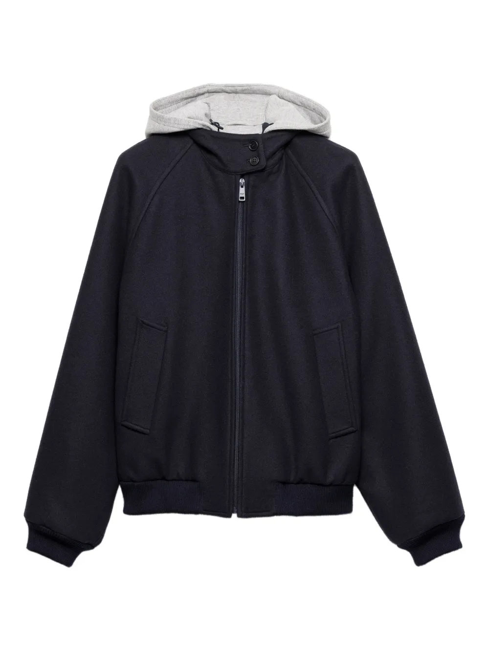 Prada ribbed knit hooded jacket - Blu