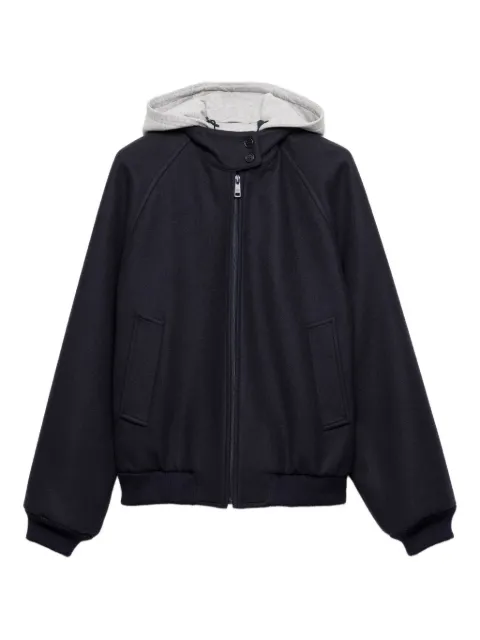 Prada ribbed knit hooded jacket