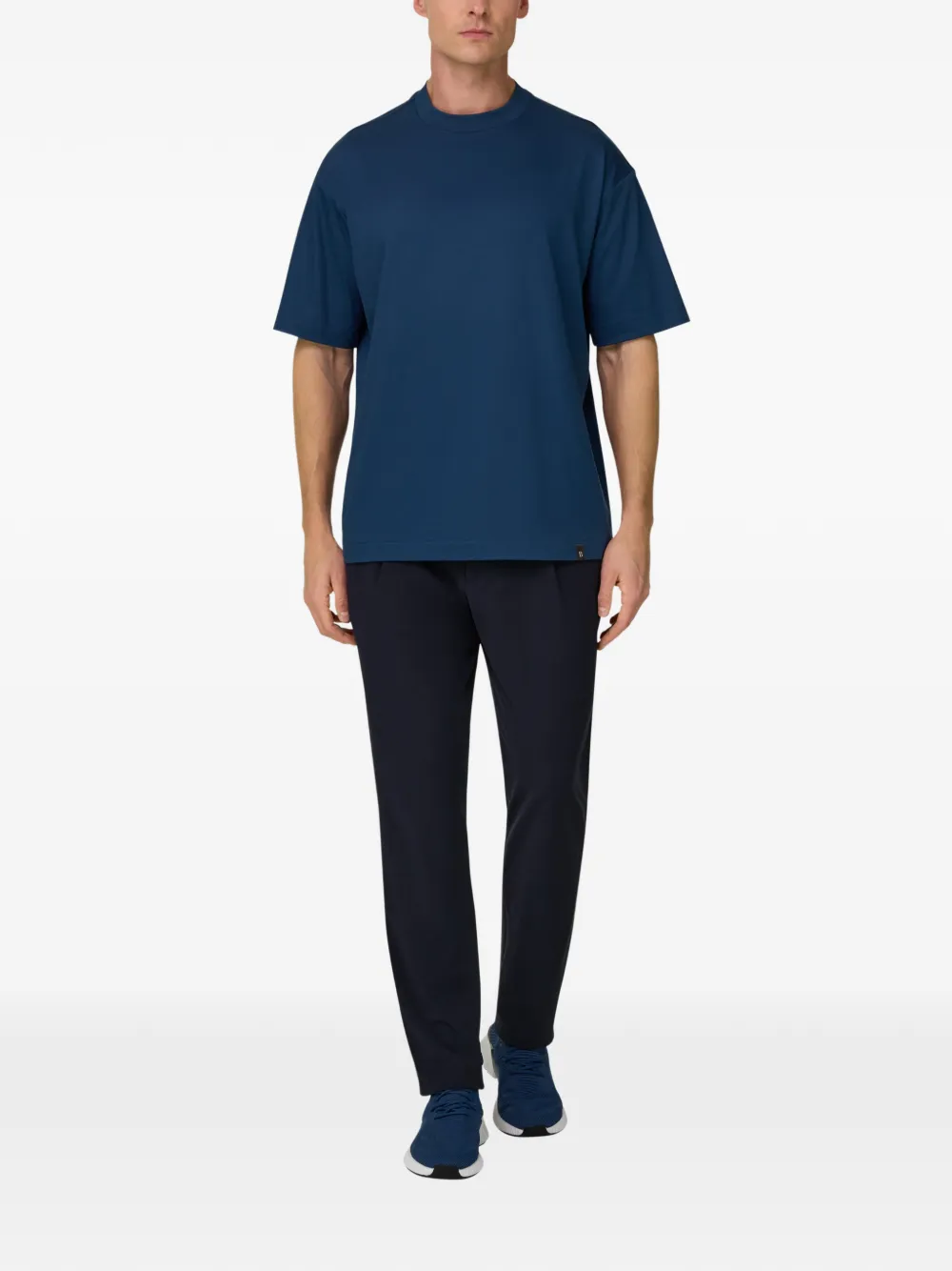 Boggi Milano T-shirt met applicatie - Blauw