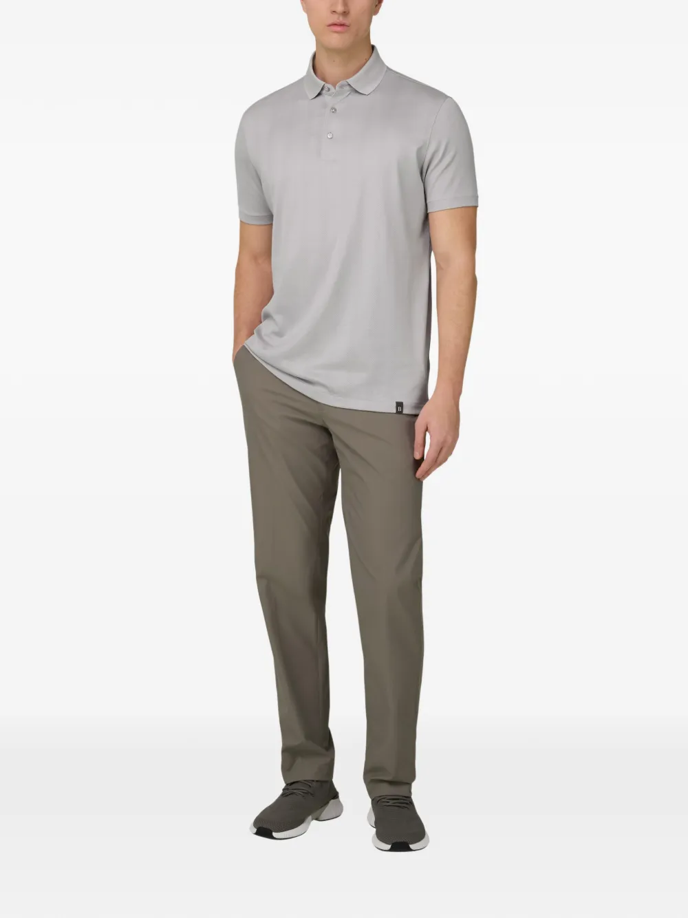 Boggi Milano Poloshirt met knopen - Grijs