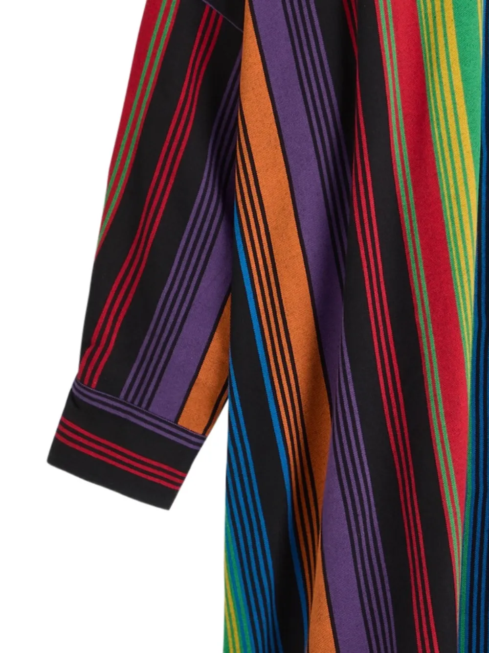 Marrakshi Life Gestreepte blousejurk - Zwart