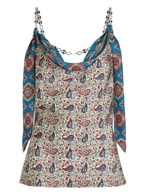 Rabanne haut à motif cachemire