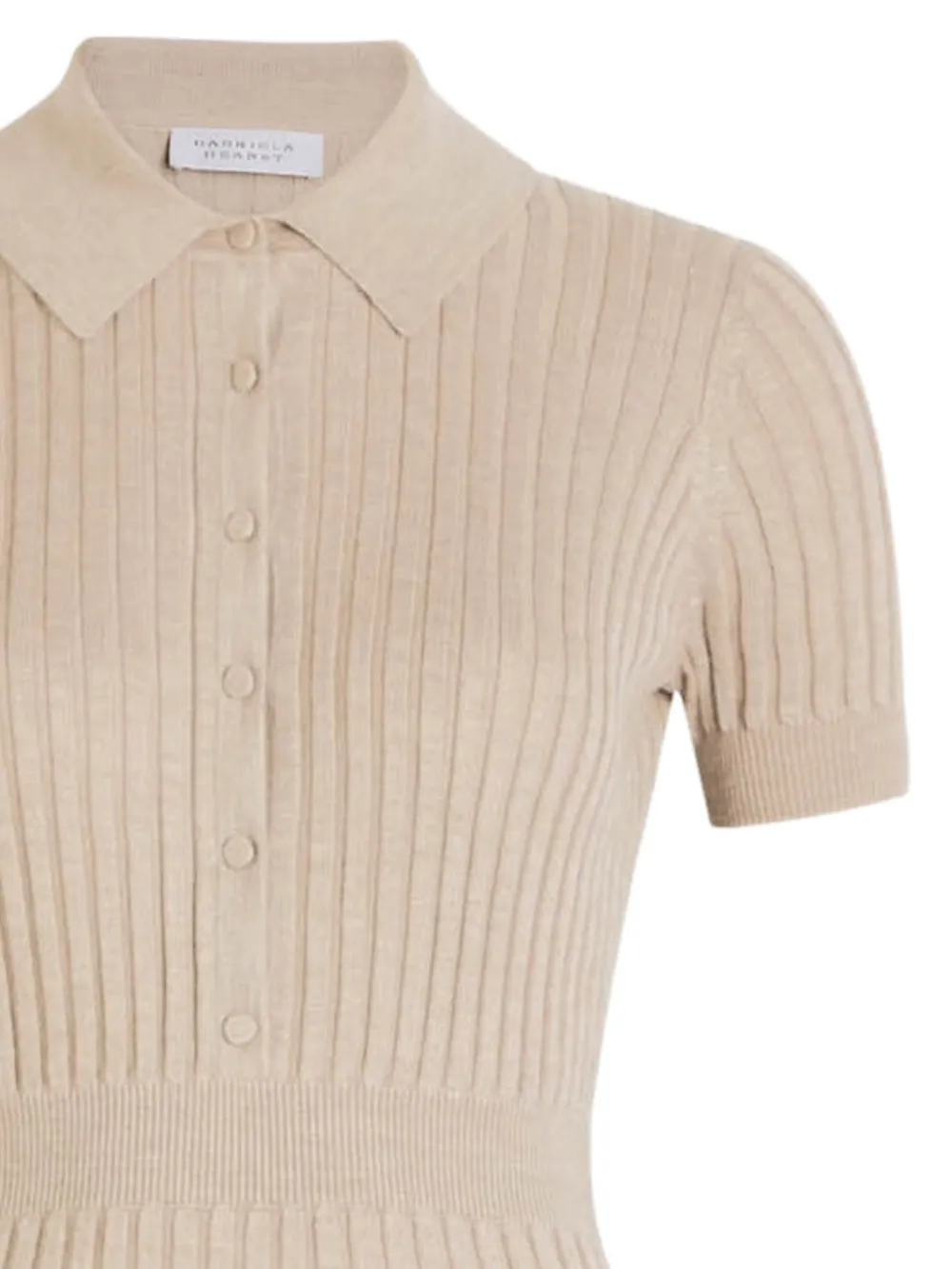 Gabriela Hearst Amor geribbelde midi-jurk met knopen - Beige