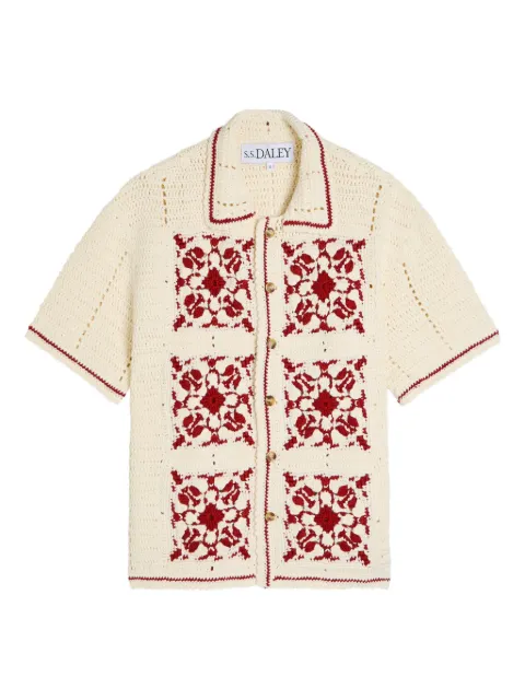 S.S.DALEY Sako Crochet open-knit shirt