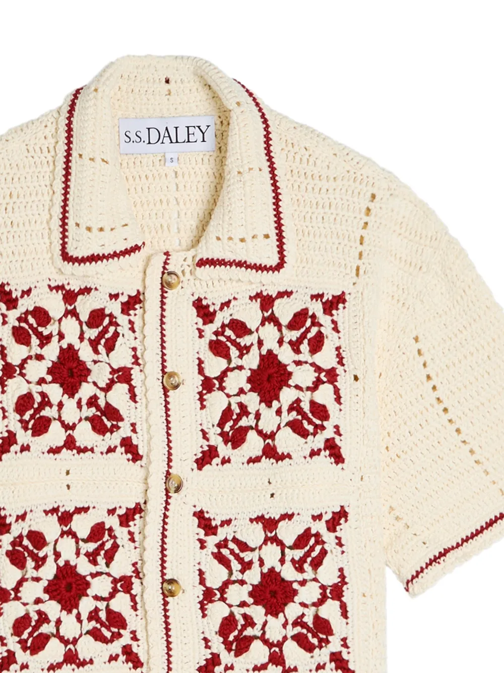 S.S.DALEY Sako gehaakte opengebreide blouse - Beige