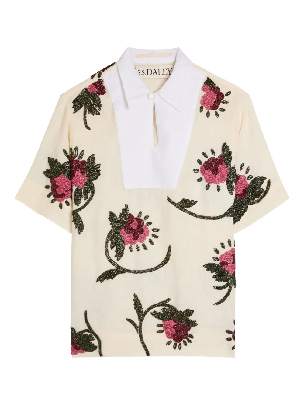 S.S.DALEY Top Iona con perline - Toni neutri