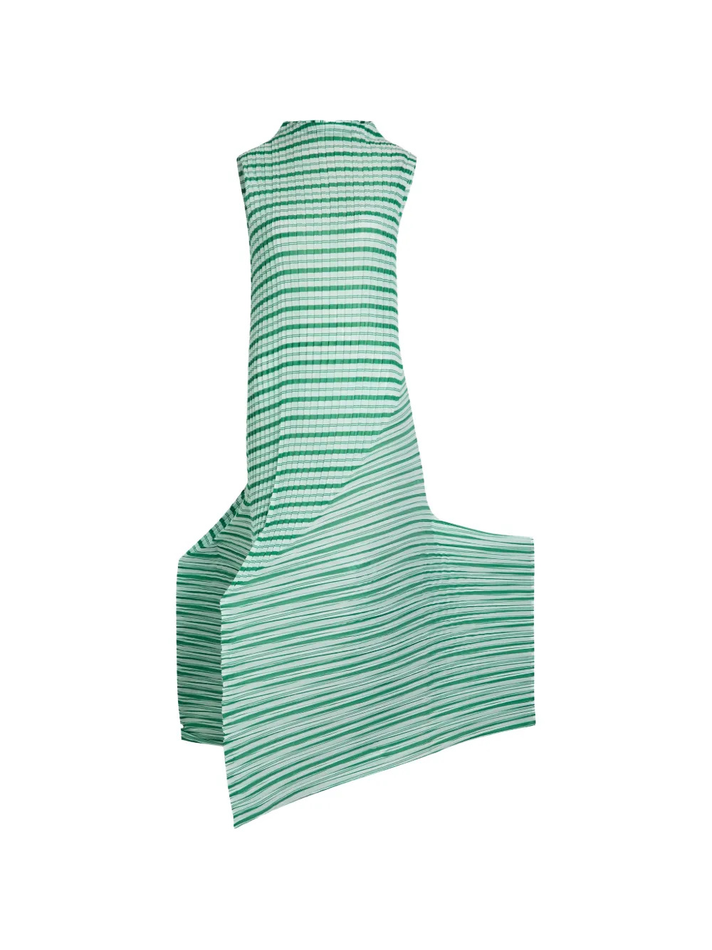 Issey Miyake pleated striped midi dress - Verde