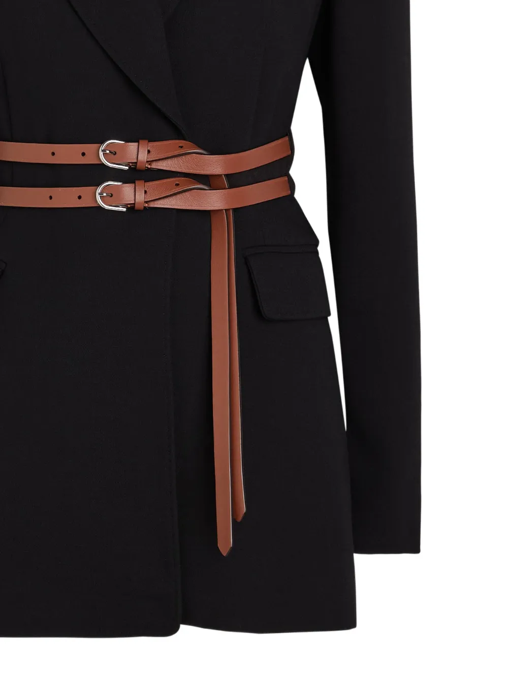 Double-Breasted Belted Blazer