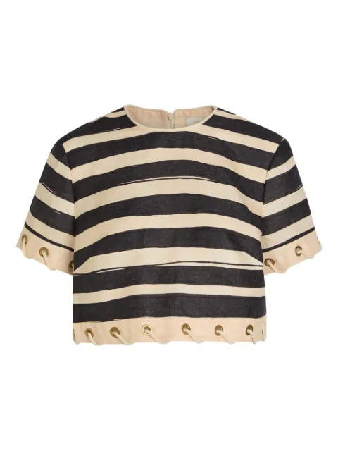 ZIMMERMANN Rebellion striped eyelet-detail top