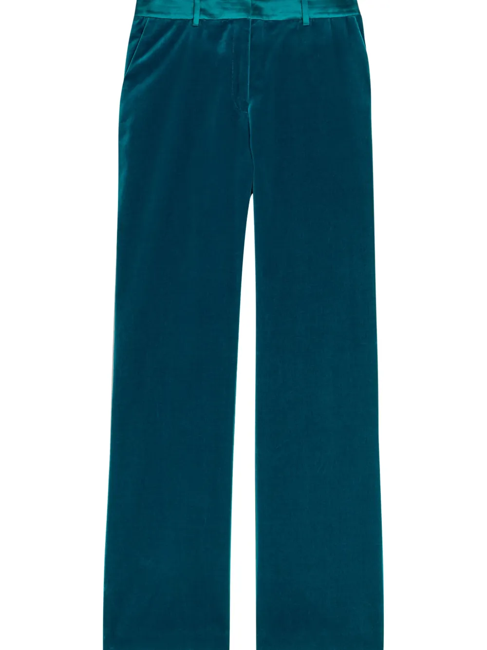 Rabanne Straight-leg Velvet Trousers in Blue, view 2