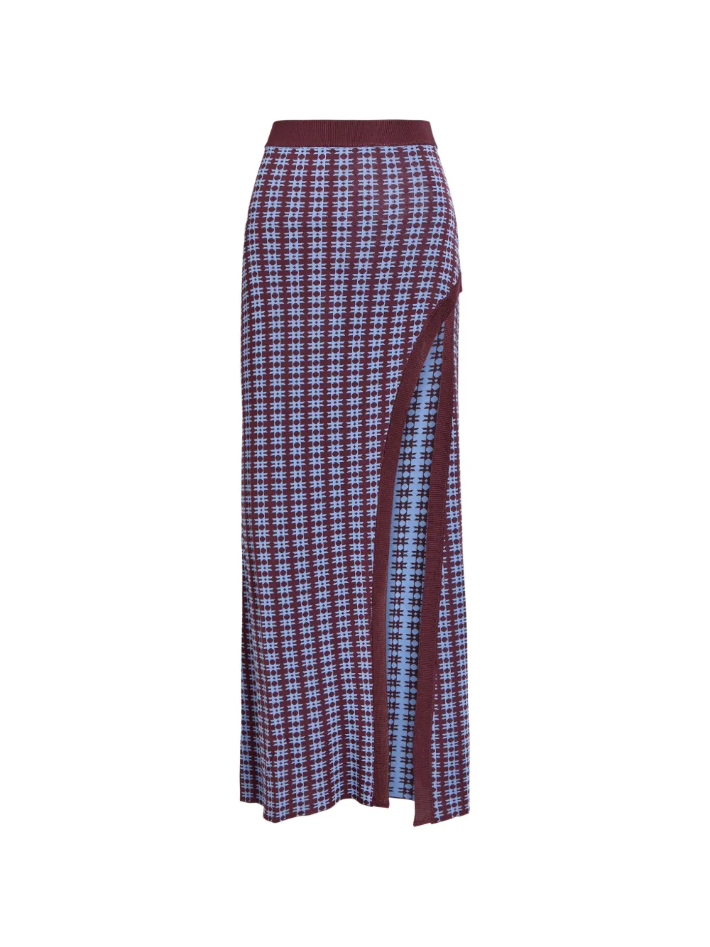 Rabanne side-slit geometric-print skirt - Viola