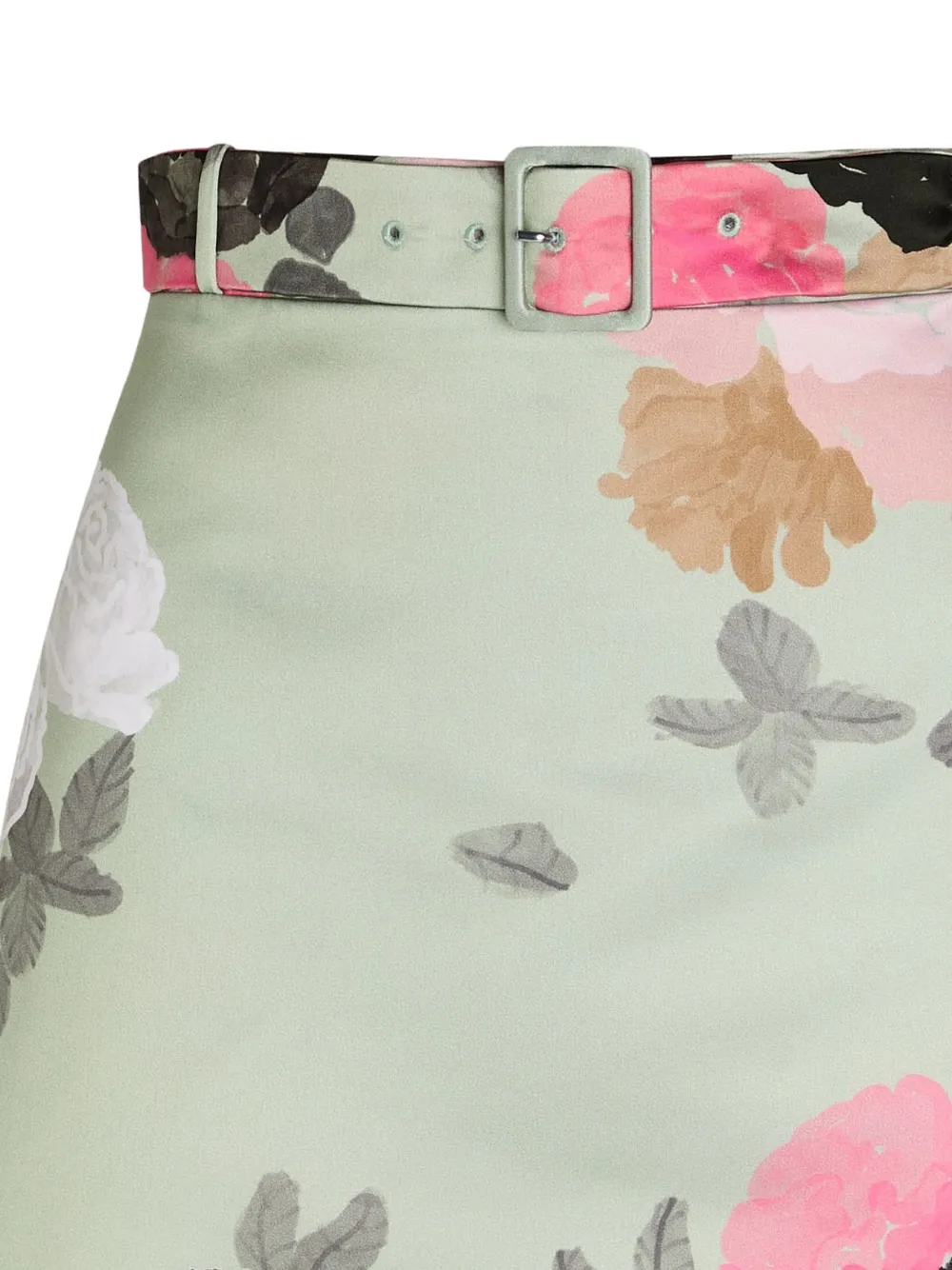 Bernadette Midi-rok met bloemenprint - Groen