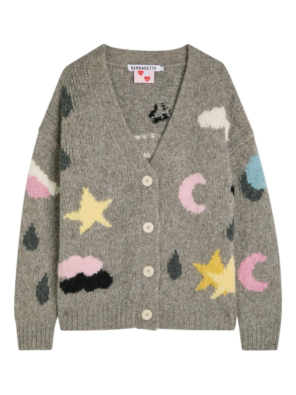 Bernadette Cardigan Stormy con scollo a V - Grigio