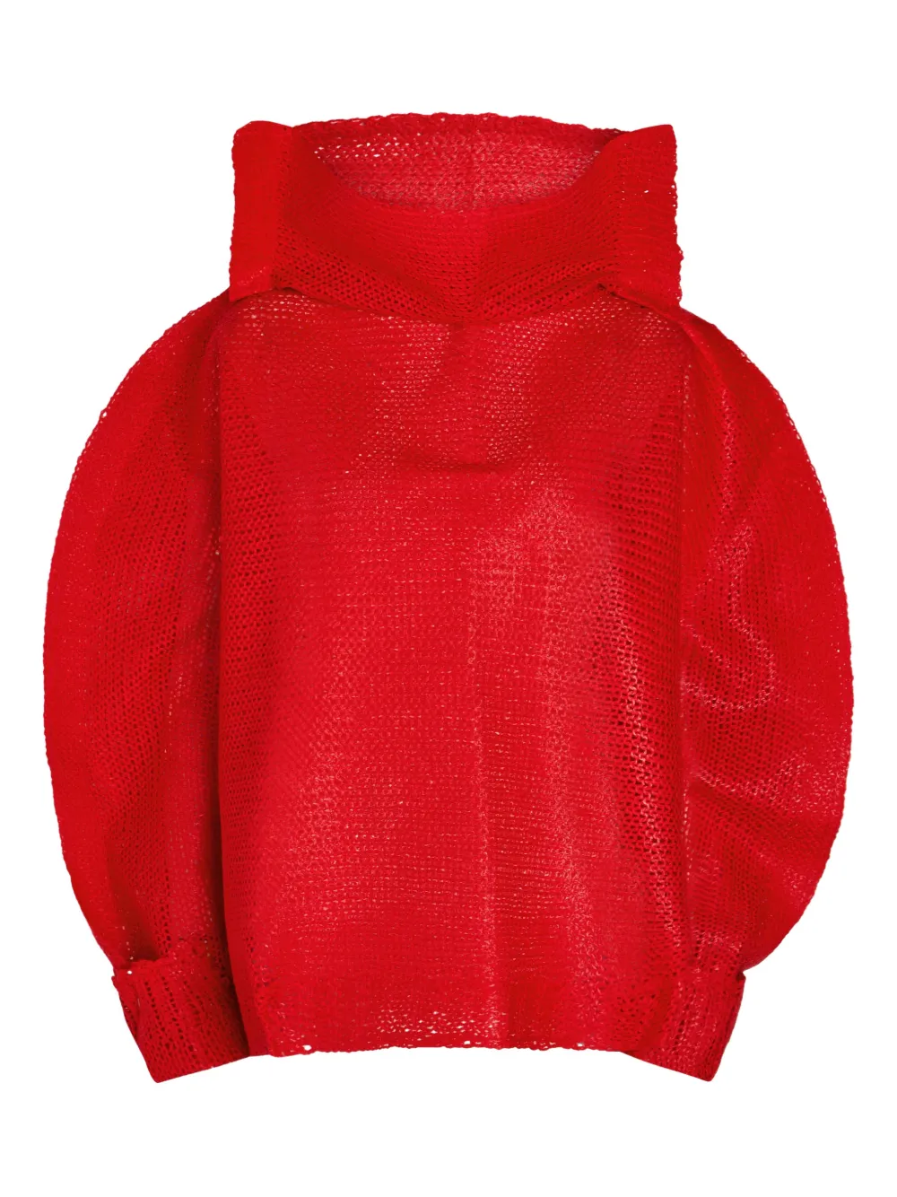 Issey Miyake Maglione Panini a collo alto - Rosso