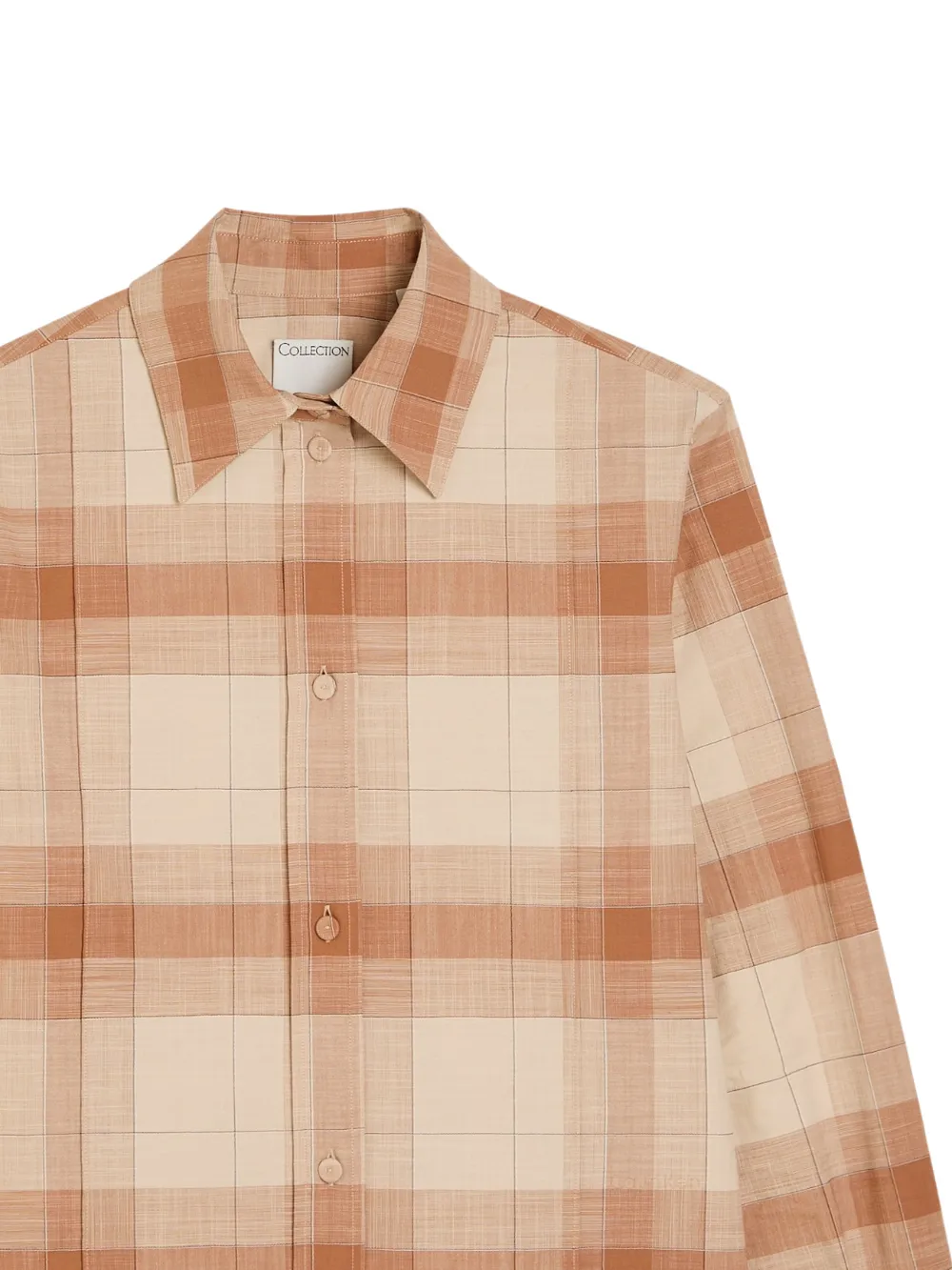 Calvin Klein Scarlett geruit katoenen blouse - Beige